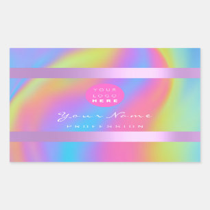 Logo Eyelash Makeup Hair Nails Holograph Purple Sticker