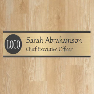 Logo Faux Gold Office Door Sign Signs  Name Plate
