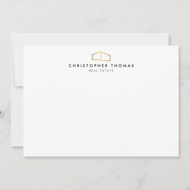 Logo Faux Gold sur carte blanche à billets plats (Devant)
