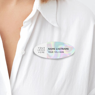 Logo Faux Holographic Simple Modern Magnet Title Name Tag