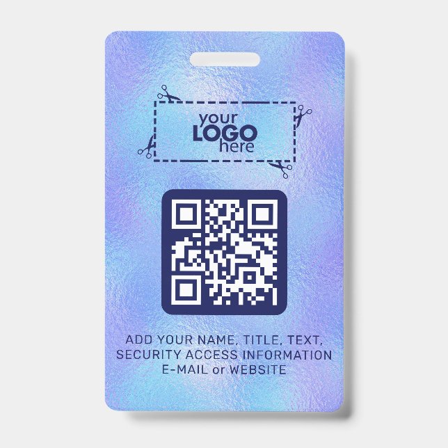 Logo Faux Iridescente Foil Code QR Badge (Avant)