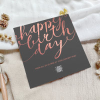 Logo Faux Rose Gold Lettering Dark Grey Birthday