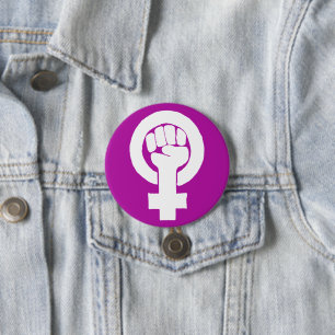 Logo, feminist / feminista, equality / igualidad: 3 inch round button