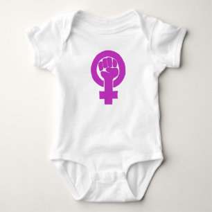 Logo, feminist / feminista, equality / igualidad: baby bodysuit