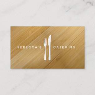 LOGO FORK & KNIFE sur le Carte de visite en BOIS B