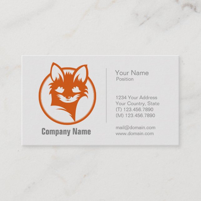 Logo Fox - Carte de visite professionnel (Devant)