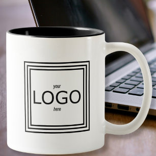 Logo Framed in Minimal Black White Mug