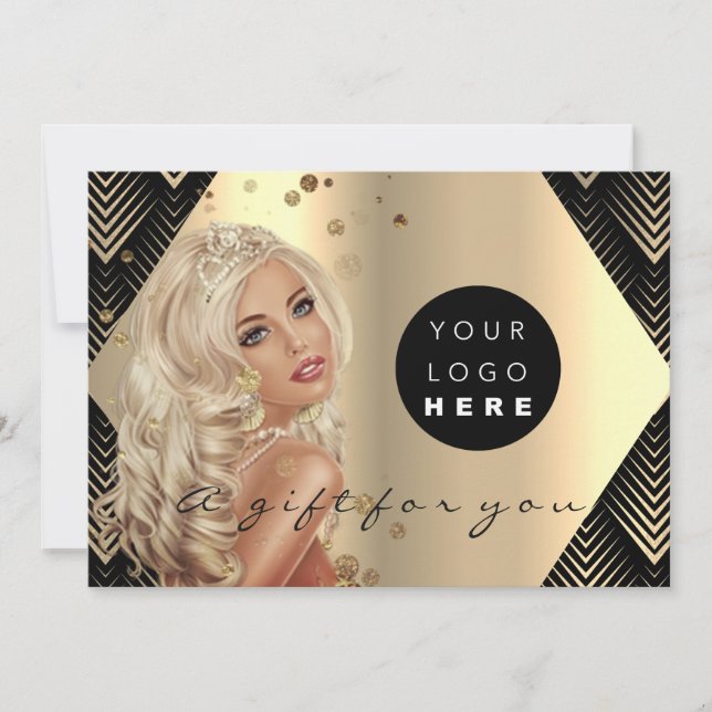 Logo Gift Certificate Black Gold Hair Wellness (Front)