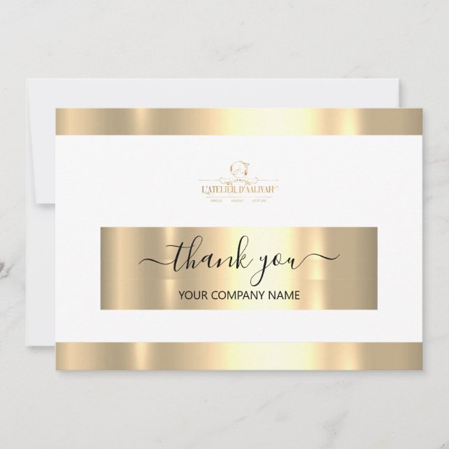 Logo Gold Blanc Merci Carte d'insertion profession (Devant)