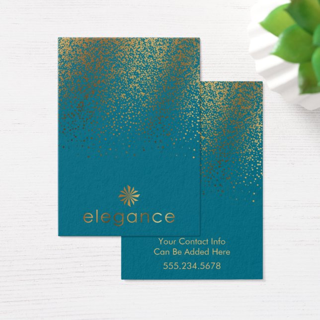 Logo Gold Confetti Teal Earring Holder Display (Desk)