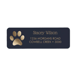 Logo Gold Empreinte de patte sur Rich Navy Blue