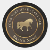 Logo Gold Horse Classic Round Sticker