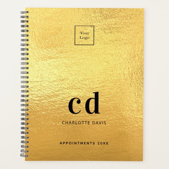 Logo gold monogram initials business 2027 planner (Front)