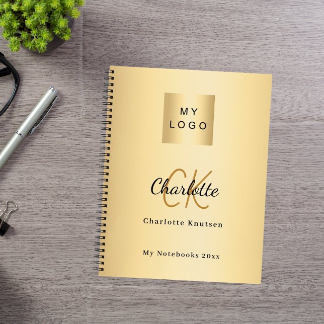 Logo gold monogram modern business notebook (Creator Uploaded)