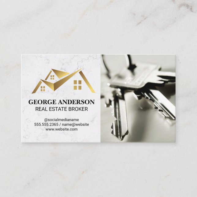 Logo Gold Real Estate | Clés Carte de visite (Devant)