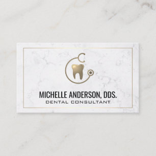 Logo Gold Tooth Stethoscope Carte de visite en m