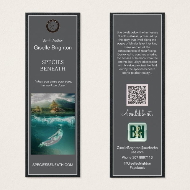 Logo Grey Author Promotional Material Bookmarks (Front & Back)