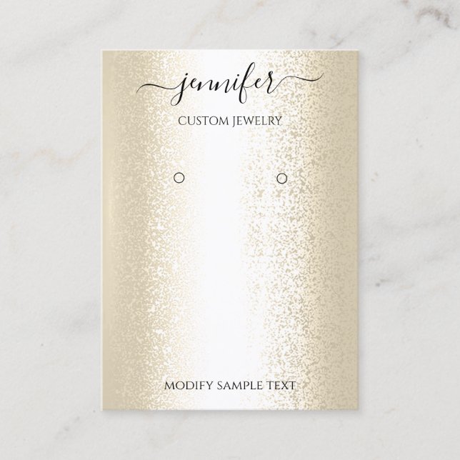 Logo Handmade Jewellery Card Sepia Gold (Front)