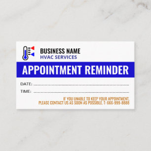 Logo HVAC Cartes de rappel de rendez-vous pour c