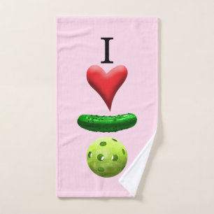 Logo I Love Pickleball - Serviette de sueur rose