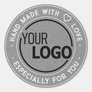 Logo Image Template Especially For You Grey Paper Classic Round Sticker