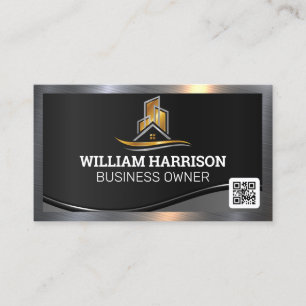 Logo immobilier Carte de visite de code QR