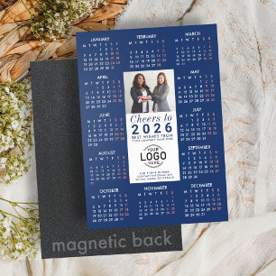 Logo Info photo Calendrier bleu 2026 Carte magnéti