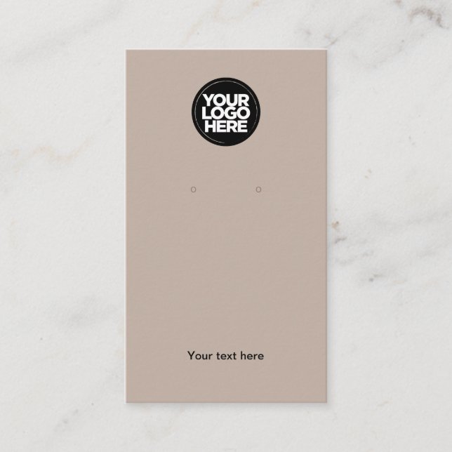 Logo Kraft Handmade Earrings Jewellery Display Car Business Card (Front)