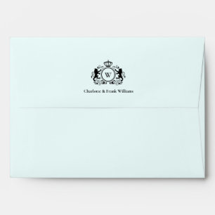 Logo Lion Monogram Elegant Lightblue Envelope