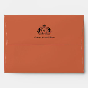 Logo Lion Monogram Elegant Orange-Brown Envelope