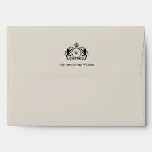 Logo Lion Monogram Elegant Taupe Envelope