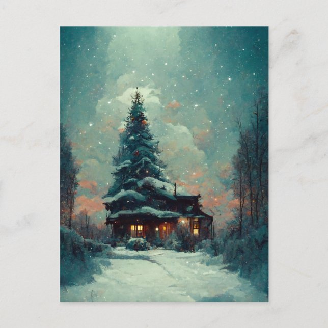 Logo Maison de Noël d'affaires 3 Carte postale (Devant)