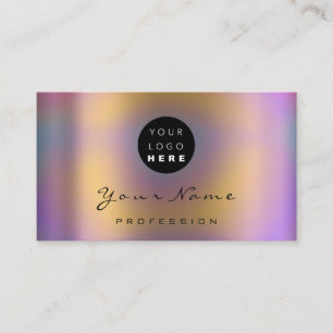 Logo Makeup Artist Hair Nails Abstract Holograph Business Card