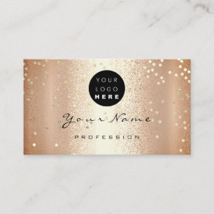 Logo Makeup Artist Hair Nails Coral Rose Confetti Business Card