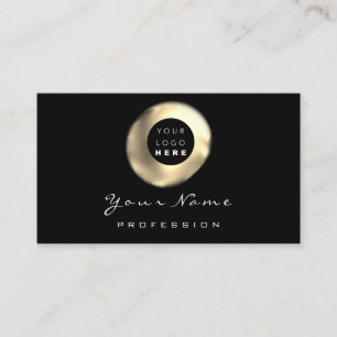 Logo Makeup Artist Hair Nails Floral Gold Black Business Card