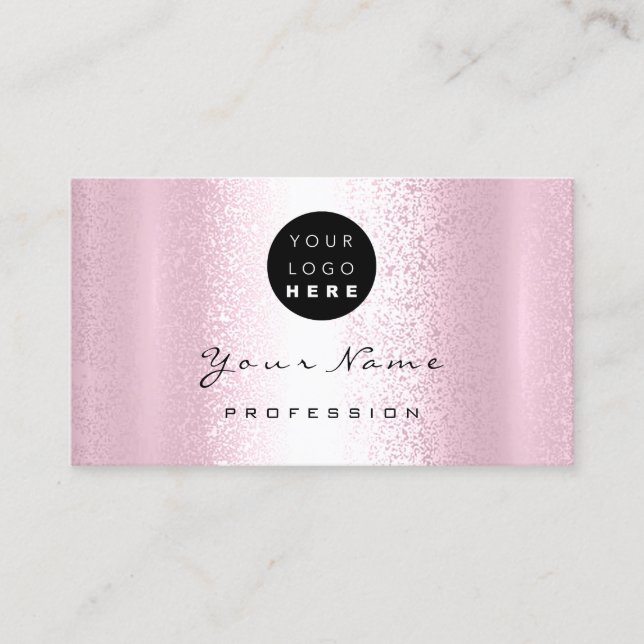 Logo Makeup Artist Hair Nails Professional Blush Business Card (Front)