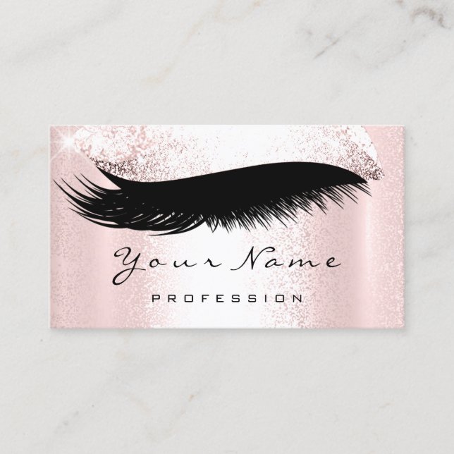 Logo Makeup Artist Professional Glam Pink  Lash Business Card (Front)