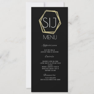 Logo mariage Minimaliste Faux Gold Geo Diner Menu