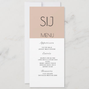 Logo mariage Simple Color Block Dinner Tan Menu