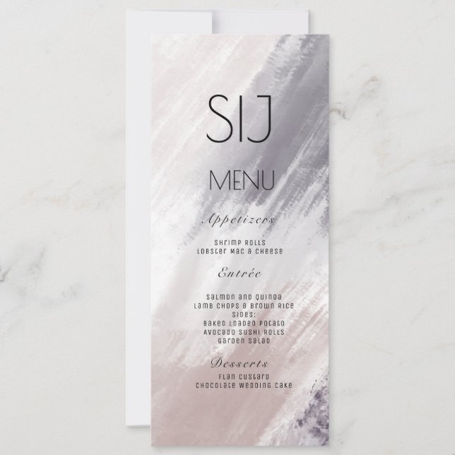 Logo mariage Violet Brush Strokes Diner Menu (Devant)