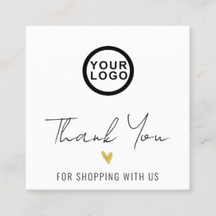 Logo Merci Moderne Carré de coeur Carte de visite