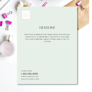 Logo Minimal Light Green Business Marketing Flyer