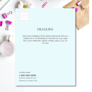 Logo Minimal Pale Blue Business Marketing Flyer