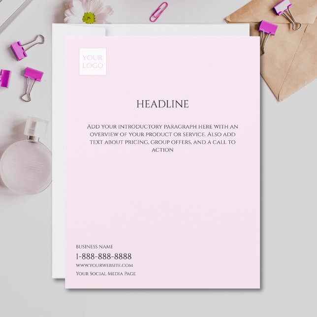 Logo Minimal Pink Business Marketing Flyer (Creator Uploaded)