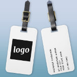Logo Minimalist Business Luggage Tag<br><div class="desc">Simple logo design for your business.  Replace the logo and details with your own and change the background colour in the design tool to customize.  Ideal for as a promotional item to give to clients,  customers and employees,  and for business travel and trade shows.</div>