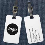 Logo Minimalist Business Luggage Tag<br><div class="desc">Simple logo design for your business. Replace the logo and details with your own and change the background colour in the design tool to customize. Ideal for as a promotional item to give to clients, customers and employees, and for business travel and trade shows.</div>