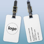 Logo Minimalist Business Luggage Tag<br><div class="desc">Simple logo design for your business. Replace the logo and details with your own and change the background colour in the design tool to customize. Ideal for as a promotional item to give to clients, customers and employees, and for business travel and trade shows.</div>