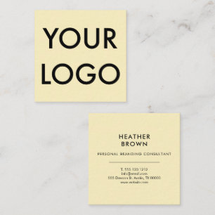 Logo Minimalist Modern Yellow Square Business Card