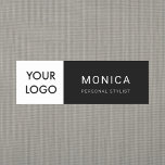 Logo Minimalist Professional Black Name Tag<br><div class="desc">Add your logo minimalist name tag.</div>