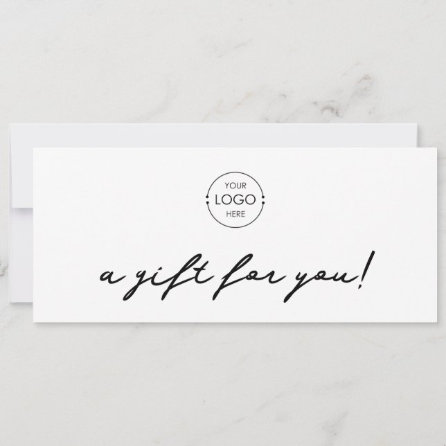 Logo Minimalist Simple White Gift Certificate (Back)